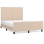 Cappuccino synthetic leather headboard bed frame 140x200cm by , Beds and slatted bases - Ref: Foro24-3125456, Price: 209,11 €...