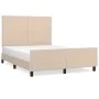 Cappuccino synthetic leather headboard bed frame 140x200cm by , Beds and slatted bases - Ref: Foro24-3125456, Price: 205,40 €...