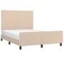 Cappuccino synthetic leather headboard bed frame 140x200cm by , Beds and slatted bases - Ref: Foro24-3125456, Price: 205,40 €...