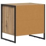 Mesa de Noche con cajón 2 pcs Roble Artesanal 50 x 39.5 x 50 cm