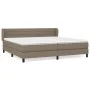 Box spring bed with taupe gray fabric mattress 200x200 cm by , Beds and slatted bases - Ref: Foro24-3126353, Price: 635,90 €,...