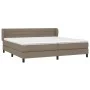 Box spring bed with taupe gray fabric mattress 200x200 cm by , Beds and slatted bases - Ref: Foro24-3126353, Price: 635,90 €,...