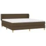 Box spring bed with dark brown fabric mattress 160x200 cm by , Beds and slatted bases - Ref: Foro24-3126656, Price: 480,68 €,...