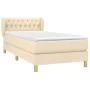 Box spring bed with cream fabric mattress 90x200 cm by , Beds and slatted bases - Ref: Foro24-3127018, Price: 288,32 €, Disco...