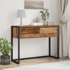 Mesa Auxiliar con cajón Madera Vieja 100 x 36 x 75 cm en Mesas auxiliares | Comprar online en Foro24