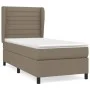 Box spring bed with taupe gray fabric mattress 100x200 cm by , Beds and slatted bases - Ref: Foro24-3128025, Price: 376,65 €,...