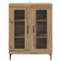 Vitrina Roble artesanal 69,5 x 34 x 90 cm Madera contrachapada en Aparadores | Comprar online en Foro24