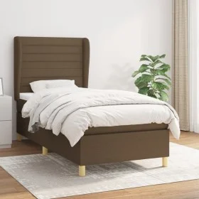 Box spring bed with dark brown fabric mattress 80x200 cm by , Beds and slatted bases - Ref: Foro24-3128560, Price: 330,05 €, ...