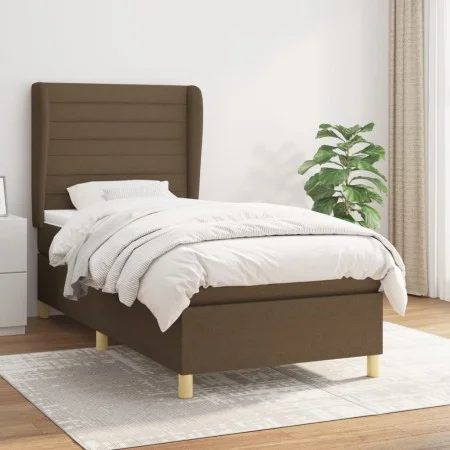 Box spring bed with dark brown fabric mattress 80x200 cm by , Beds and slatted bases - Ref: Foro24-3128560, Price: 330,05 €, ...