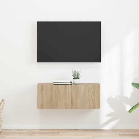 Mueble de TV Montado en la Pared 2 pcs Sonoma 60 x 31 x 29.5 cm