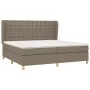 Box spring bed with taupe gray fabric mattress 200x200 cm by , Beds and slatted bases - Ref: Foro24-3128873, Price: 755,19 €,...