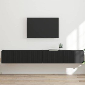 Mueble de TV Montado en la Pared 2 pcs Negro 60 x 31 x 29.5 cm