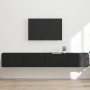 Mueble de TV Montado en la Pared 2 pcs Negro 60 x 31 x 29.5 cm