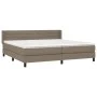 Box spring bed with taupe gray fabric mattress 200x200 cm by , Beds and slatted bases - Ref: Foro24-3129821, Price: 630,68 €,...