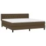 Cama box spring con colchón tela marrón oscuro 160x200 cm de , Camas y somieres - Ref: Foro24-3129964, Precio: 518,33 €, Desc...