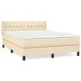 Box spring bed with cream fabric mattress 140x200 cm by , Beds and slatted bases - Ref: Foro24-3129958, Price: 456,79 €, Disc...