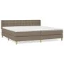 Box spring bed with taupe gray fabric mattress 200x200 cm by , Beds and slatted bases - Ref: Foro24-3130621, Price: 646,85 €,...