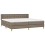 Box spring bed with taupe gray fabric mattress 200x200 cm by , Beds and slatted bases - Ref: Foro24-3130621, Price: 646,85 €,...