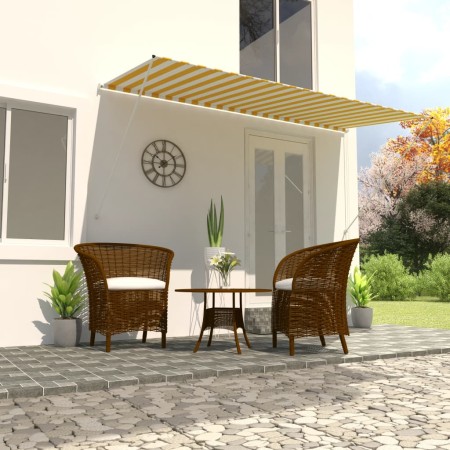 Einziehbare Markise 400x150 cm gelb und weiß von vidaXL, Markisen - Ref: Foro24-143757, Preis: 81,71 €, Rabatt: %