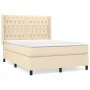 Box spring bed with cream fabric mattress 140x200 cm by , Beds and slatted bases - Ref: Foro24-3131678, Price: 543,67 €, Disc...