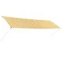 Retractable awning 400x150 cm yellow and white by vidaXL, Awnings - Ref: Foro24-143757, Price: 80,33 €, Discount: %