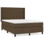 Box spring bed with dark brown fabric mattress 140x190 cm by , Beds and slatted bases - Ref: Foro24-3131748, Price: 517,41 €,...