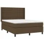 Box spring bed with dark brown fabric mattress 140x190 cm by , Beds and slatted bases - Ref: Foro24-3131748, Price: 517,41 €,...