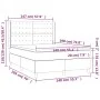 Box spring bed with dark brown fabric mattress 140x190 cm by , Beds and slatted bases - Ref: Foro24-3131748, Price: 517,41 €,...