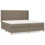 Box spring bed with taupe gray fabric mattress 200x200 cm by , Beds and slatted bases - Ref: Foro24-3132101, Price: 728,38 €,...