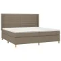 Box spring bed with taupe gray fabric mattress 200x200 cm by , Beds and slatted bases - Ref: Foro24-3132101, Price: 728,38 €,...