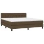 Box spring bed mattress LED lights dark brown fabric 180x200cm by , Beds and slatted bases - Ref: Foro24-3133416, Price: 554,...