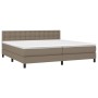 Box spring bed with mattress and LED lights taupe gray fabric 200x200 cm by , Beds and slatted bases - Ref: Foro24-3133505, P...