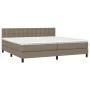 Box spring bed with mattress and LED lights taupe gray fabric 200x200 cm by , Beds and slatted bases - Ref: Foro24-3133505, P...