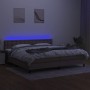 Box spring bed with mattress and LED lights taupe gray fabric 200x200 cm by , Beds and slatted bases - Ref: Foro24-3133505, P...