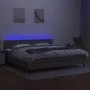 Box spring bed with mattress and LED lights taupe gray fabric 200x200 cm by , Beds and slatted bases - Ref: Foro24-3133505, P...