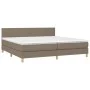 Box spring bed with LED mattress taupe gray fabric 200x200 cm by , Beds and slatted bases - Ref: Foro24-3133585, Price: 638,9...