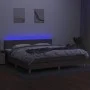 Cama box spring con colchón LED tela gris taupe 200x200 cm de , Camas y somieres - Ref: Foro24-3133585, Precio: 638,76 €, Des...