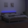 Cama box spring con colchón LED tela gris taupe 200x200 cm de , Camas y somieres - Ref: Foro24-3133585, Precio: 641,29 €, Des...