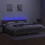 Boxspringbett mit LED-Matratze taupegrauer Stoff 200x200 cm von , Betten und Lattenroste - Ref: Foro24-3133985, Preis: 658,69...