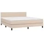 Box spring bed LED mattress cappuccino synthetic leather 180x200cm by , Beds and slatted bases - Ref: Foro24-3134122, Price: ...