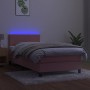 Boxspringbett mit Matratze und LED-Rosa-Samt 90x200 cm von , Betten und Lattenroste - Ref: Foro24-3134266, Preis: 291,25 €, R...