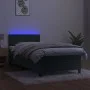 Box spring bed with mattress and LED dark green velvet 90x200 cm by , Beds and slatted bases - Ref: Foro24-3134264, Price: 32...