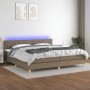 Boxspringbett mit LED-Matratze taupegrauer Stoff 200x200 cm von , Betten und Lattenroste - Ref: Foro24-3133905, Preis: 628,75...