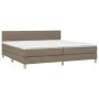 Box spring bed with LED mattress taupe gray fabric 200x200 cm by , Beds and slatted bases - Ref: Foro24-3133905, Price: 630,2...