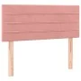 Box spring bed with mattress and LED pink velvet 90x200 cm by , Beds and slatted bases - Ref: Foro24-3134446, Price: 287,64 €...