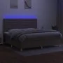 Box spring bed with mattress and LED lights taupe gray fabric 200x200 cm by , Beds and slatted bases - Ref: Foro24-3135545, P...