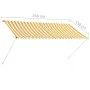 Toldo retráctil 250x150 cm amarillo y blanco de vidaXL, Toldos - Ref: Foro24-143754, Precio: 44,98 €, Descuento: %