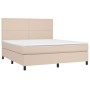 Cama box spring colchón LED cuero sintético capuchino 180x200cm de , Camas y somieres - Ref: Foro24-3135842, Precio: 645,04 €...