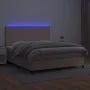 Box spring bed LED mattress cappuccino synthetic leather 180x200cm by , Beds and slatted bases - Ref: Foro24-3135842, Price: ...