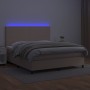 Boxspringbett LED-Matratze Kunstleder Cappuccino 180x200cm von , Betten und Lattenroste - Ref: Foro24-3135842, Preis: 645,04 ...